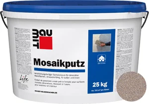 Der Baumit Mosaikputz ist im Farbton M 302 Monviso im 25 kg Eimer erhältlich.