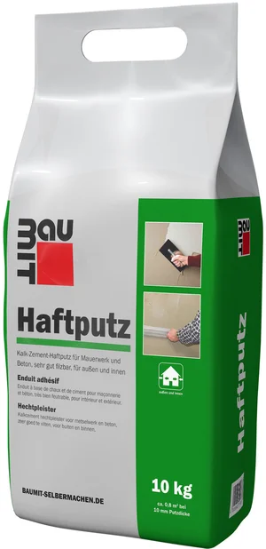 Lʼenduit dʼadhérence Baumit est disponible en sac en film plastique de 10 kg.