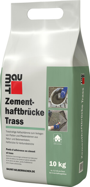 Le pont d'adhérence à base de ciment Trass Baumit est disponible en sac en film plastique de 10 kg.