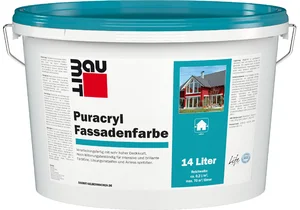 Produktbild: Die Baumit Puracryl Fassadenfarbe ist in Weiss im 14 l Eimer erhältlich.