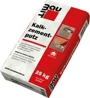Der Baumit Kalkzementputz ist im 25 kg Papiersack erhältlich.