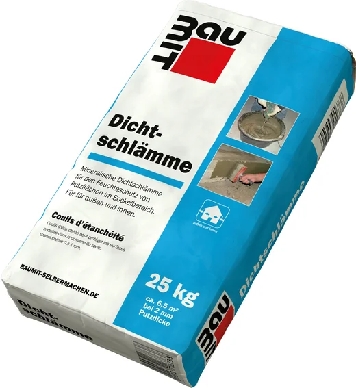 Die Baumit Dichtschl&auml;mme ist im 25 kg Papiersack erh&auml;ltlich.