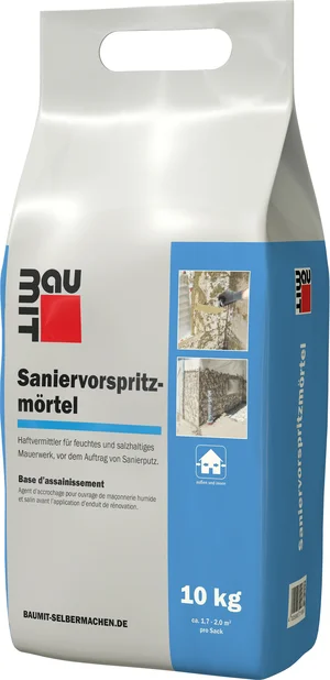 Baumit Saniervorspritzmörtel, 10 kg: Haftgrund für feuchtes Mauerwerk vor Sanierputz. Ideal für Renovierungsarbeiten im Eigenheim.