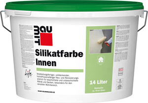 Die Baumit Silikatfarbe Innen ist in Weiss im 14 l Kunststoffeimer erhältlich.
