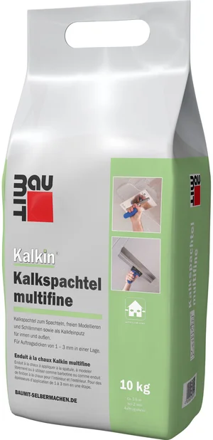 Der Kalkin Kalkspachtel ist im 10 kg Foliensack erhältlich.