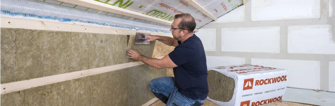 Dach Isolieren mit einer Untersparrend&auml;mmung mit Rockwool Steinwolle