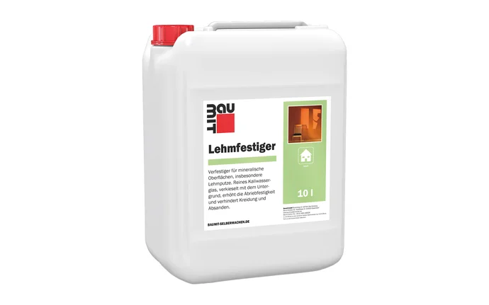 Lehmfestiger zur Stabilisierung von Oberflächen für Heimwerkerprojekte, ideal für Renovierungen und umweltfreundliche Ausbesserungen.
