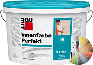 Die Baumit Innenfarbe Perfekt ist im 5 l Eimer in farbig erhältlich.