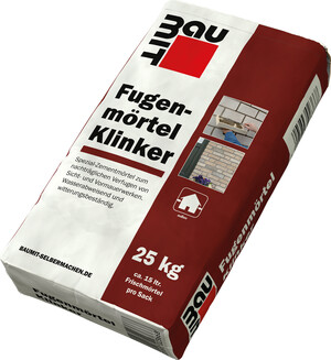 Der Fugenmörtel Klinker ist im Farbton Extraweiss Kreide im 25 kg Sack erhältlich.