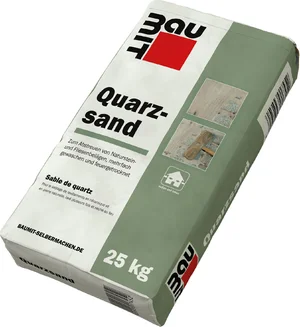 Der Baumit Quarzsand ist im 25 kg Papiersack erhältlich.