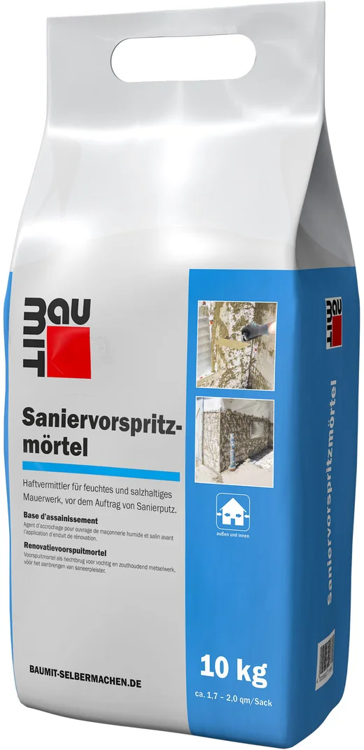 !Der Baumit Saniervorspritzmörtel ist im 10 kg Foliensack erhältlich.!