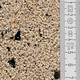 Échantillon de couleur Baumit crépi mosaïque M 339 avec effet mica noir et échelle.