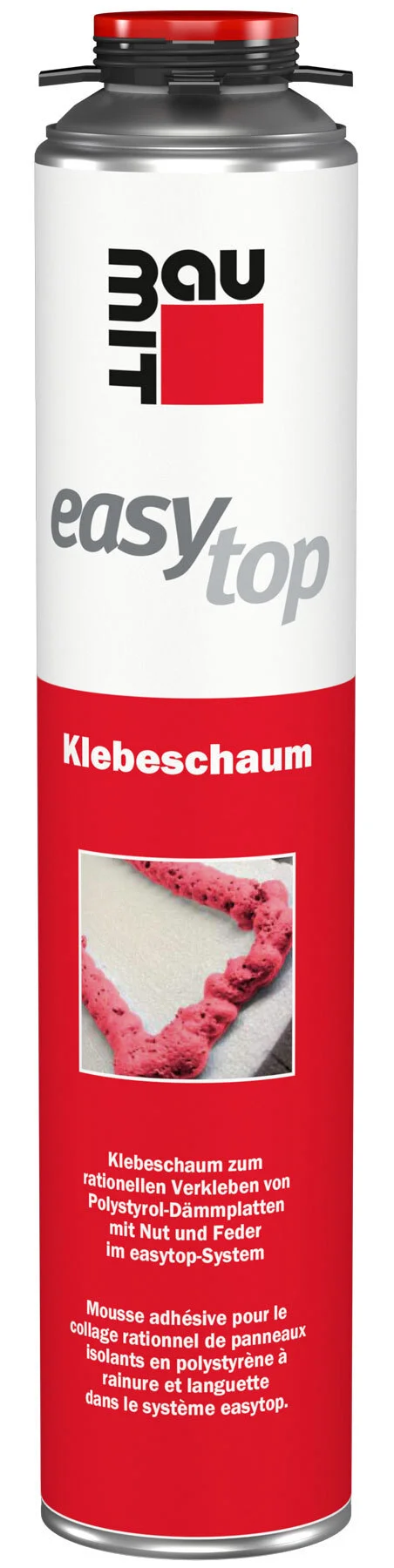 La mousse adhésive easytop de Baumit est disponible en boîte de 750 ml.