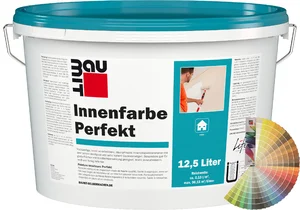 Produktbild: Baumit Innenfarbe Perfekt im 12,5 Liter Eimer mit Baumit Farbfächer.