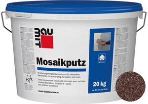 Le crépi mosaïque : teinte M 313 Athos est desponible en seau de 20 kg.