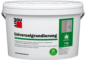 L'apprêt universel est disponible en seau en plastique de 1 kg, couleur blanche.