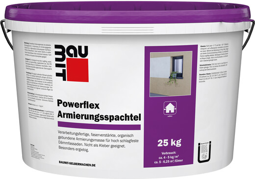 Baumit Powerflex Armierungsspachtel für festere Oberflächen von Dämmfassaden.