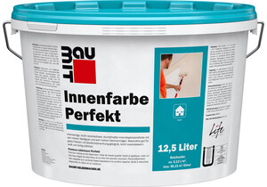 Produktbild: Die Baumit Innenfarbe Perfekt ist im 12,5 l Eimer in Weiss erhältlich.