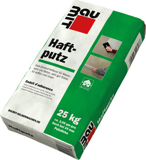 Lʼenduit dʼadhérence Baumit est disponible en sac en papier de 25 kg.