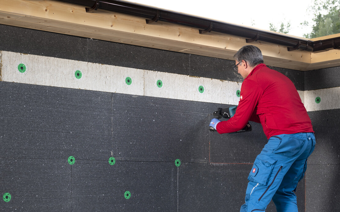 Tellerschlagdübel als Dämmstoffdübel für EPS oder Polystyrol Fassadendämmung