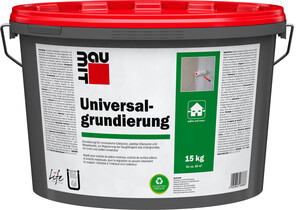 Die Universalgrundierung ist im 15 kg Eimer in der Farbe Weiss erhältlich.