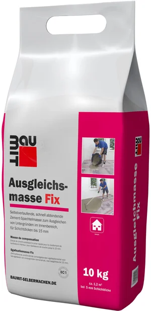 L'enduit de ragréage Fix Baumit est disponible en sac en film plastique de 10 kg.