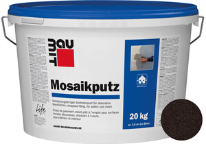 Der Baumit Mosaikputz ist im Farbton M 331 Nemrut im 20 kg Eimer erhältlich.