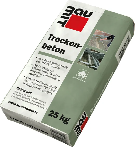 Le béton sec Baumit est disponible en sac en papier de 25 kg.