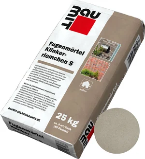 Der Fugenmörtel Klinkerriemchen S ist im 25 kg Papiersack im Farbton Grauweiss erhältlich.