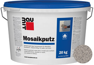 Der Baumit Mosaikputz ist im Farbton M 329 Cristallo im 20 kg Eimer erhältlich.