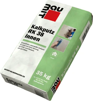 Der Baumit Kalkputz RK 38 innen ist im 35 kg Papiersack erhältlich.