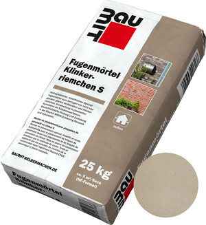 Der Fugenmörtel Klinkerriemchen S ist im 25 kg Papiersack im Farbton Sandhell erhältlich.