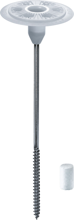 Schraubdübel STR Holz mit Verschlusselement aus EPS.