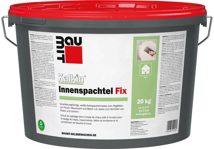 Image du produit : l’enduit de lissage intérieur Kalkin Fix Baumit en seau de 20 kg.