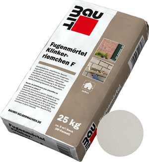 Der Fugenmörtel Klinkerriemchen F ist im Farbton Extraweiss im 25 kg Papiersack erhältlich.