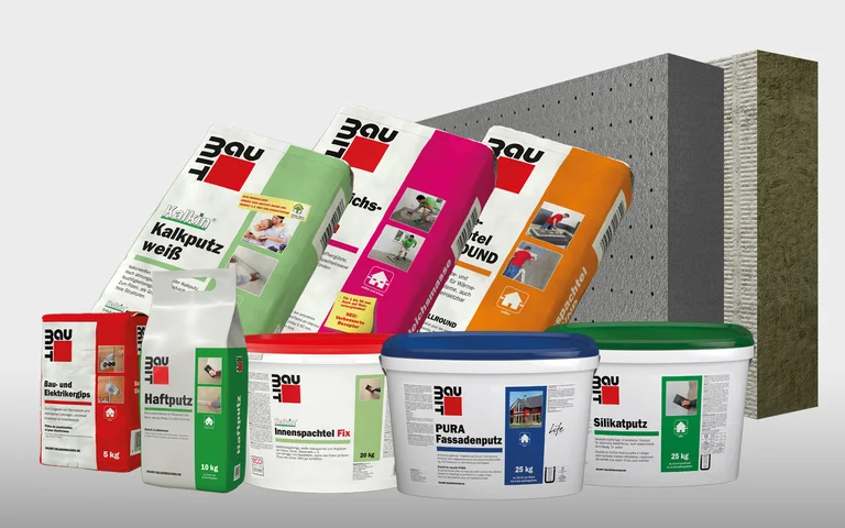 Baumit Produktpalette für Heimwerker: Putze, Farben, Dämmstoffe für Renovierung und Ausbauprojekte selbst umsetzen.