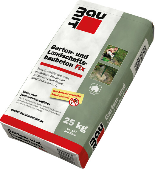 Le béton paysager Baumit GALA béton Fix est disponible en sac en papier de 25 kg.